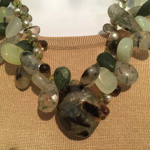 EUC Versatile Ross-Simons Multi Gem Cluster Necklace, Sterling Silver, 20" L+3"